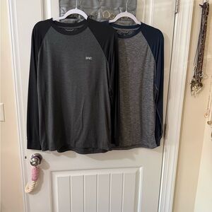 American Eagle Outfitters Long Sleeve Raglan Shirts - Black and Gray